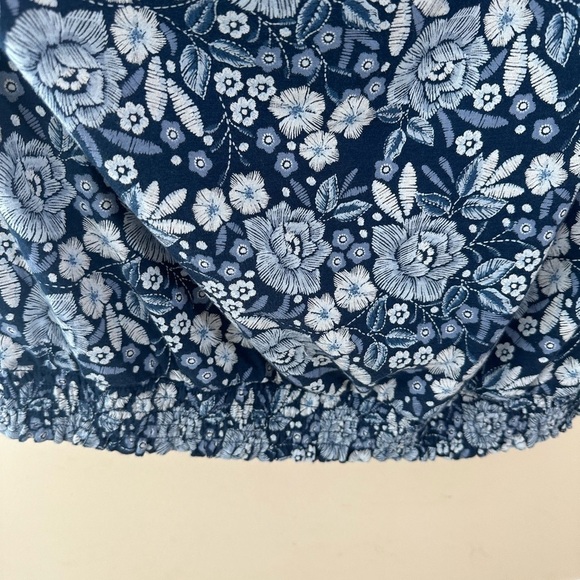 J. Jill Blue Floral Off the Shoulder Top Size Small - Picture 4 of 6